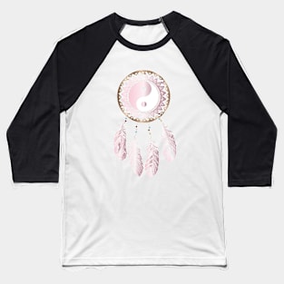 yin yang dreamcather pink Baseball T-Shirt